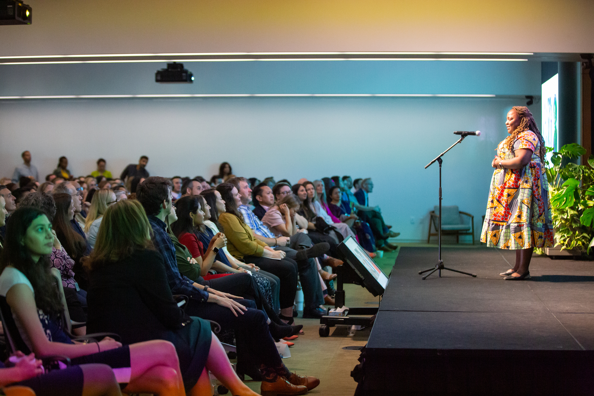 Foundation gathering in a modern conference space