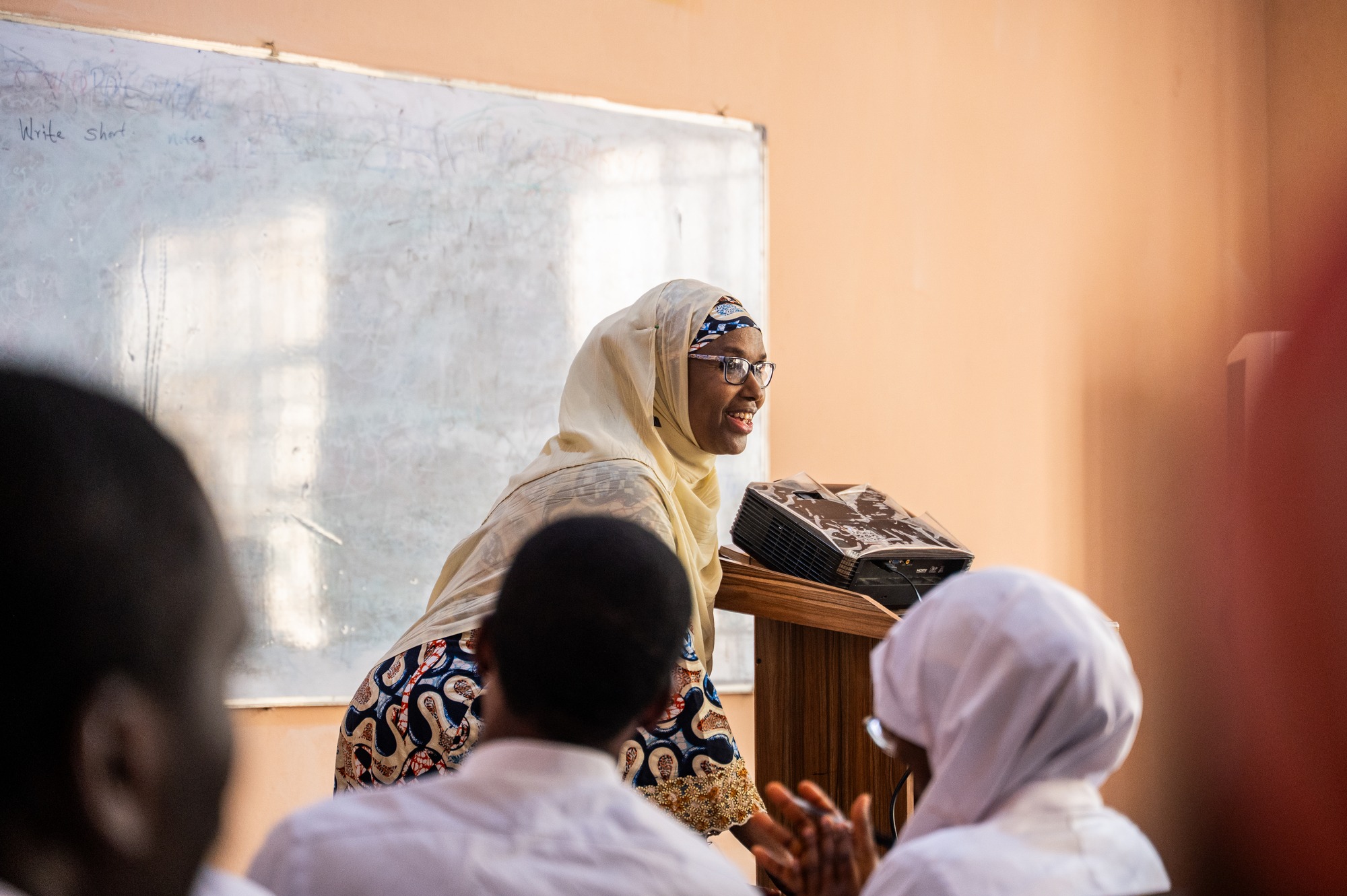 Prof. Dr. Hadiza Shehu Galadanci, Director of the African Center of Excellence for Population Health and Policy (ACEPHAP), teaches medical students of Bayero University Kano (BUK), at Aminu Kano Teaching Hospital in Kano, Kano State, Nigeria on January 19, 2026.