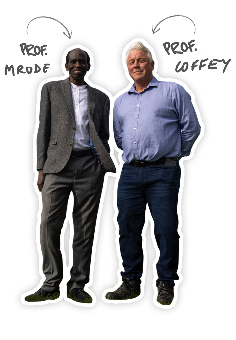 Scientists Mike Coffey and Raphael Mrode.