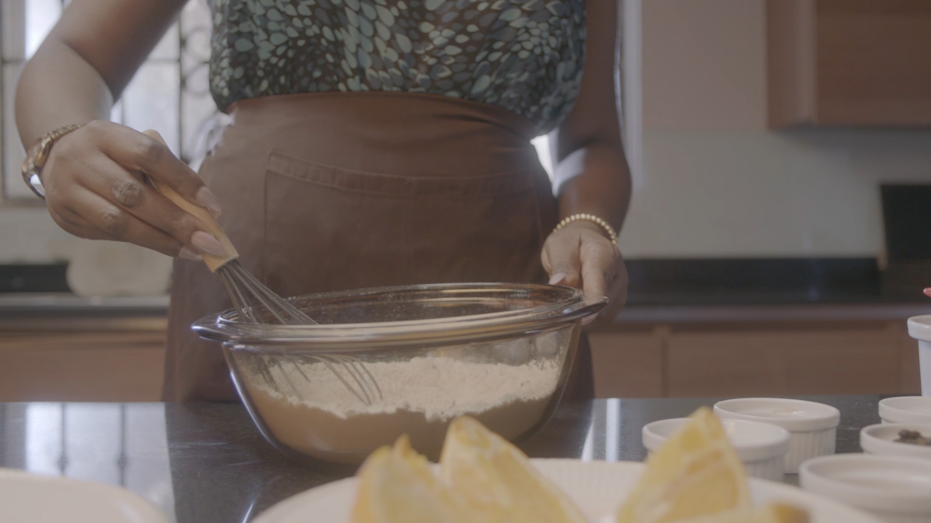 Hands mixing a nutrition product