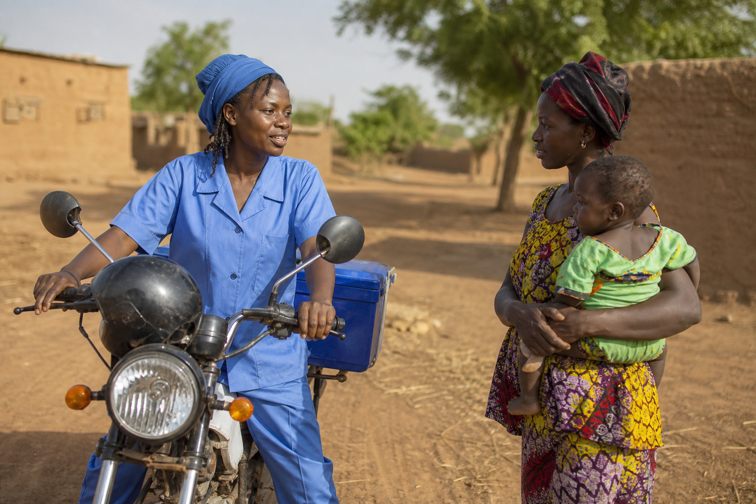 Mobile midwives travel to remote areas of Burkina Faso to educate women about family planning services