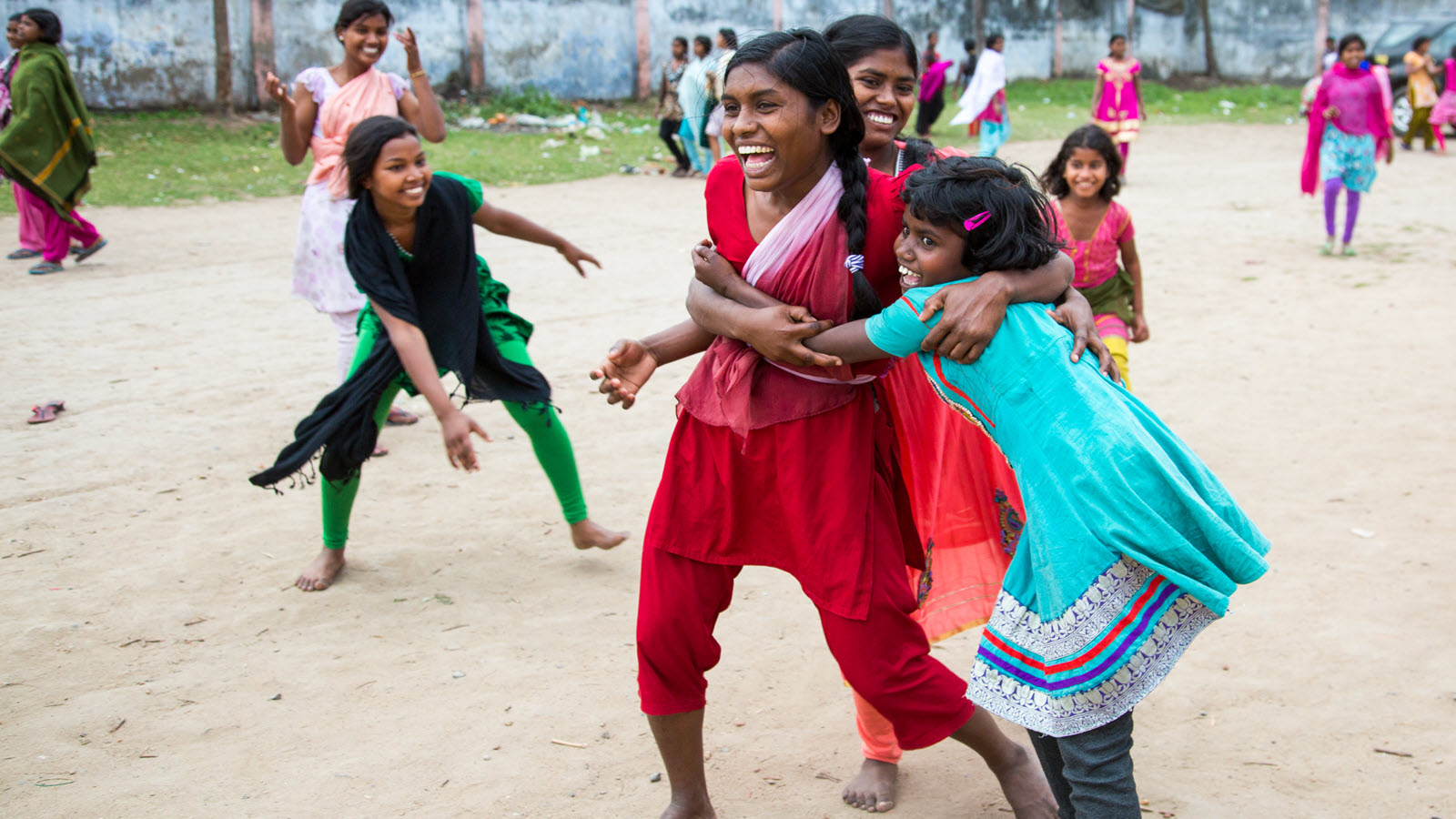 Children playing outdoors