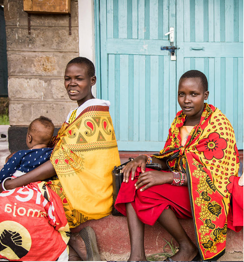 Mothers with their babies in the County of Kajiado, Kenya.