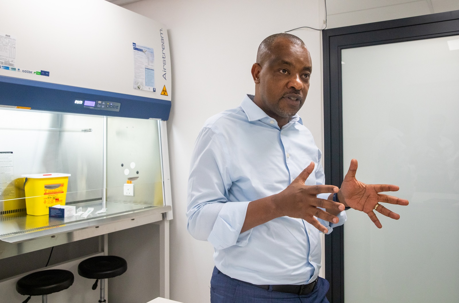 Demonstration of TB vaccine preparation at a trial site in Western Cape, South Africa
